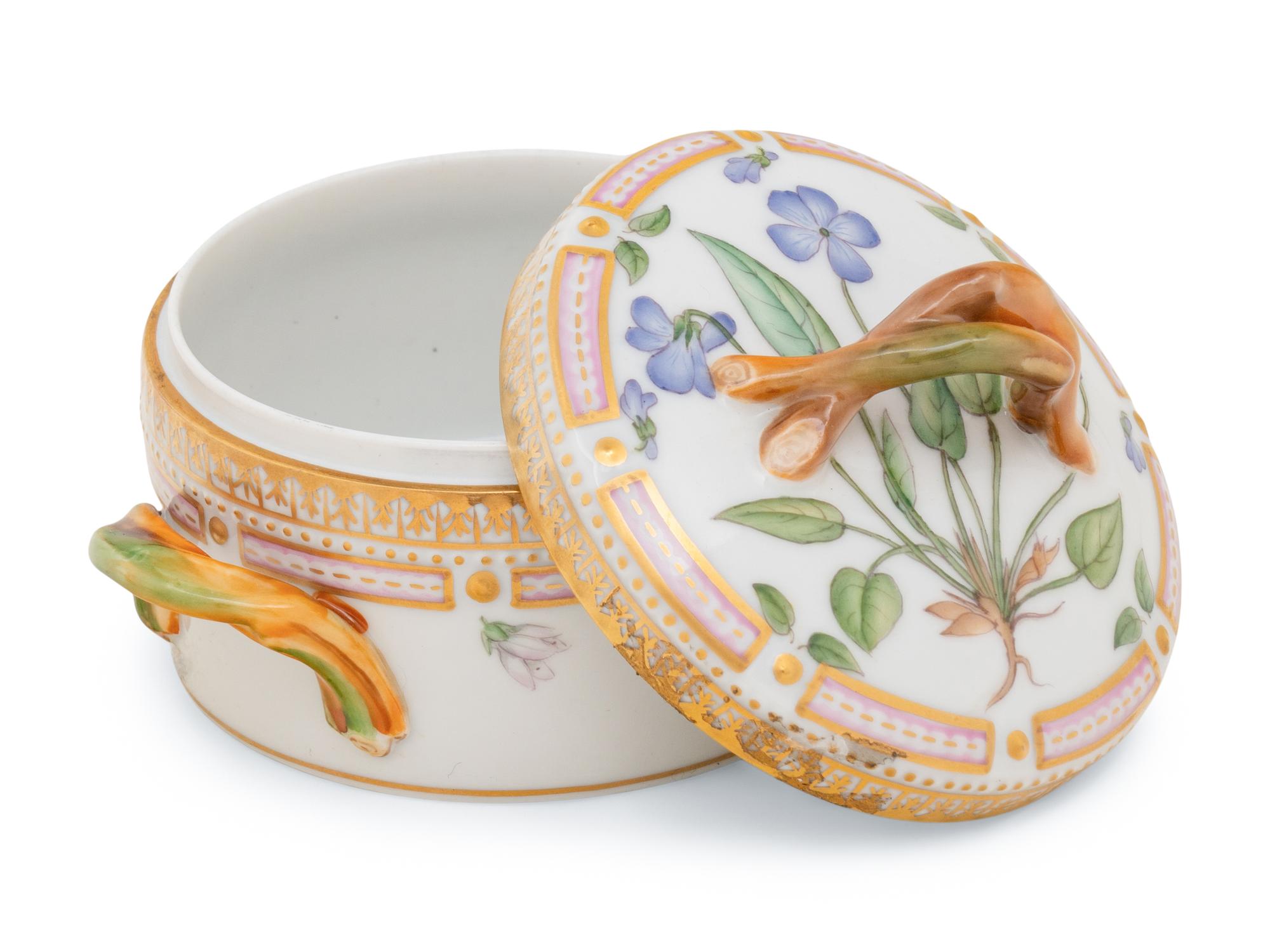 A Group of Royal Copenhagen Flora Danica Porcelain Table Articles