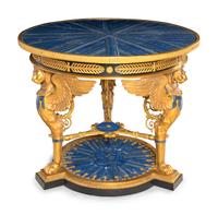 An Empire Style Gilt Bronze and Lapis Lazuli Center Table