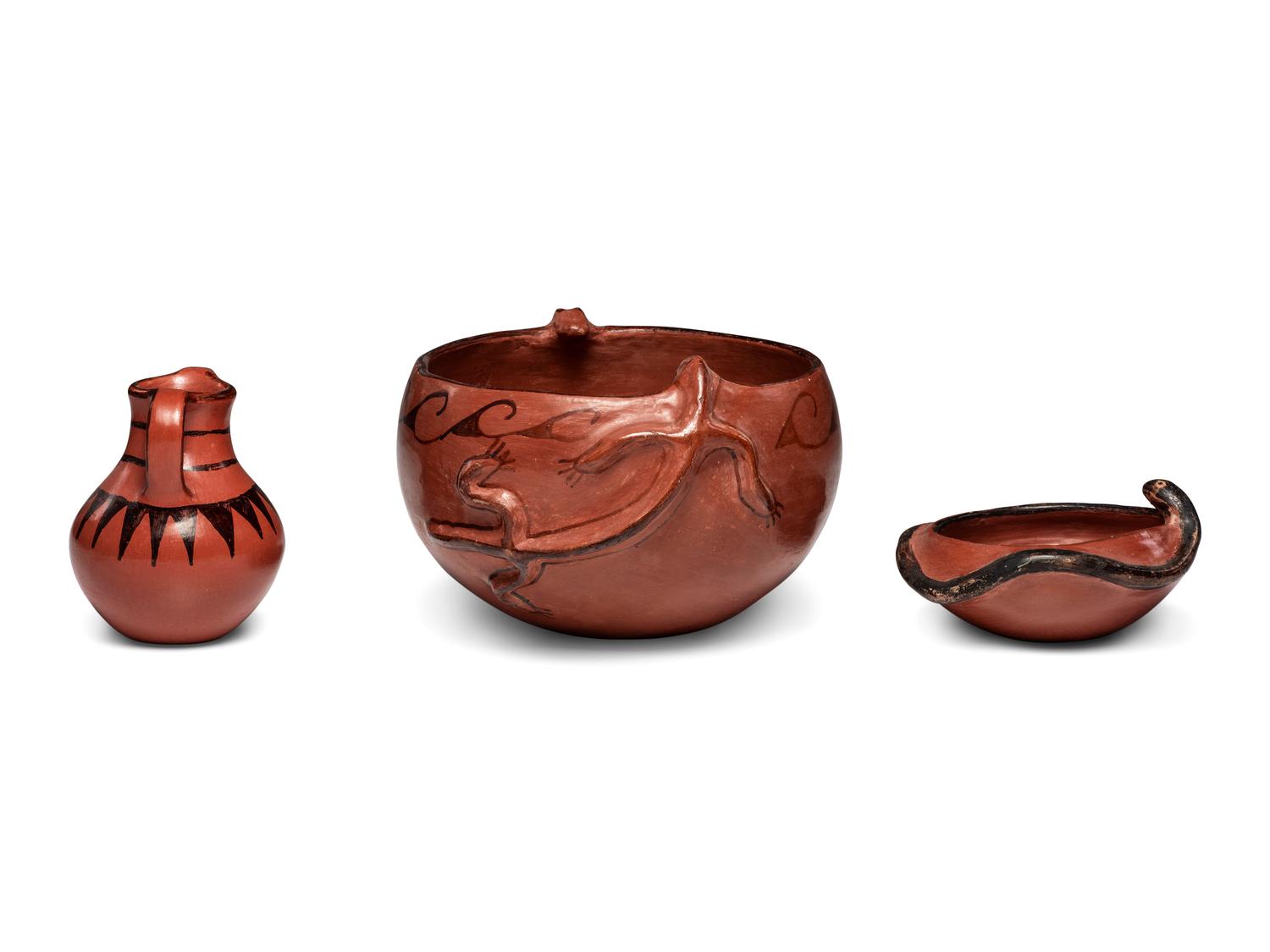 Mabel Sunn, Barbara Johnson, and Phyllis Johnson Maricopa Pottery