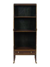 A Small Regency Ebonized and Gilt Decorated Waterfall Bookcase — 19TH CENTURY