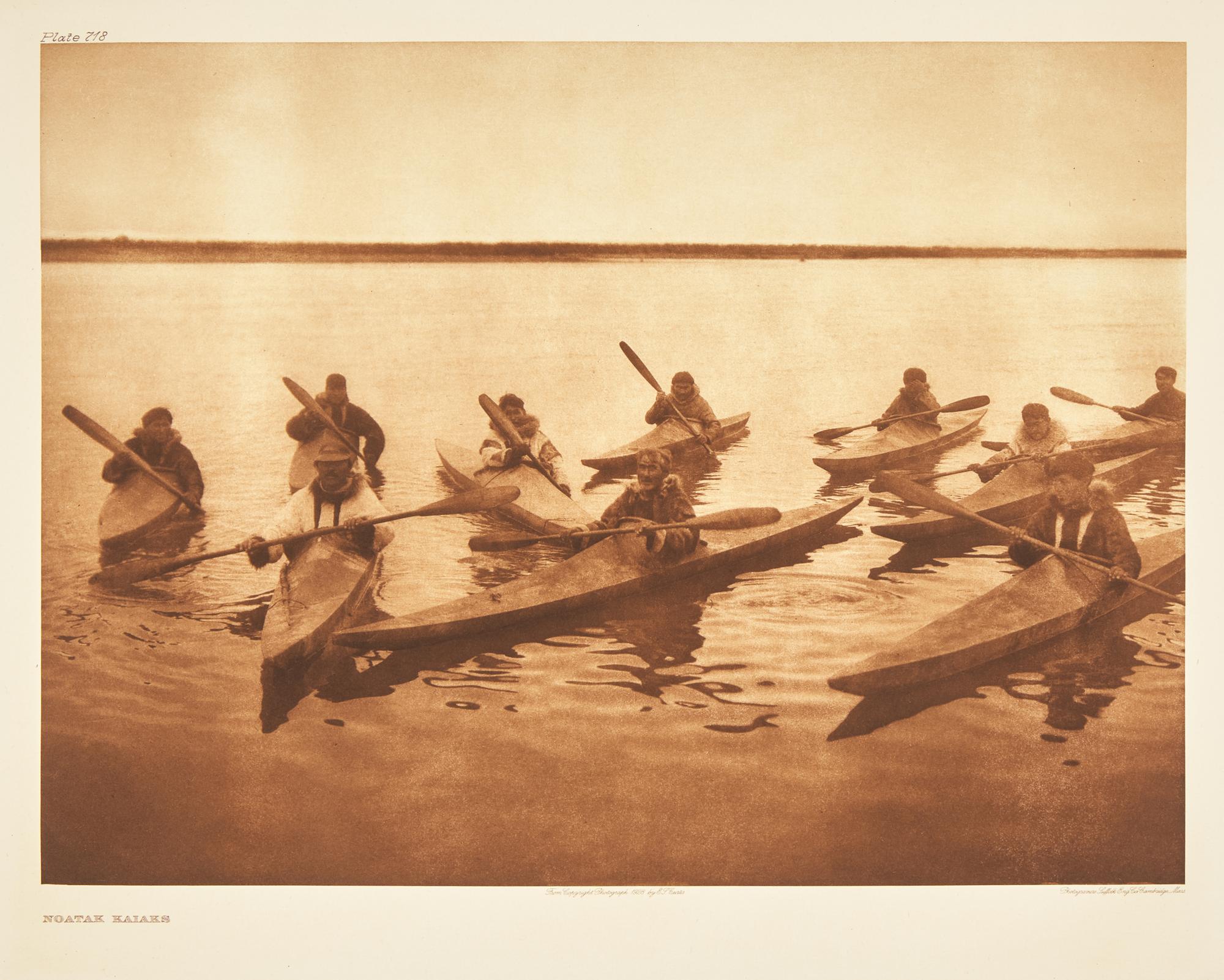 Edward Curtis (American, 1868-1952) — Nunivak Children AND Noatak Kaiaks Plates 688 and 718
