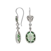 TSAVORITE GARNET AND DIAMOND EARRINGS