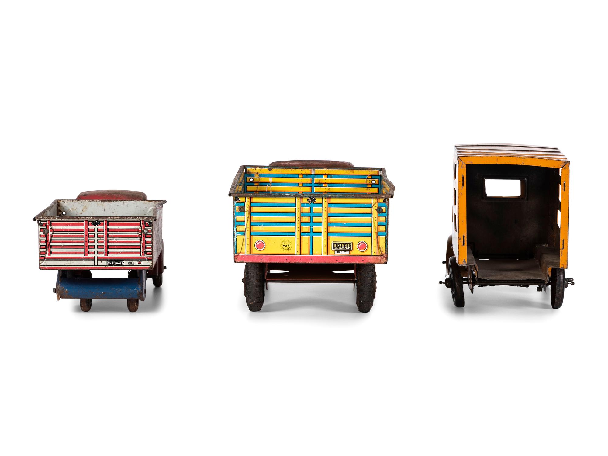Three Marx Pressed Steel and Tin Truck Toys