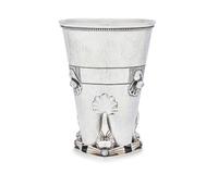 A Georg Jensen Silver and Moonstone Mounted Vase
