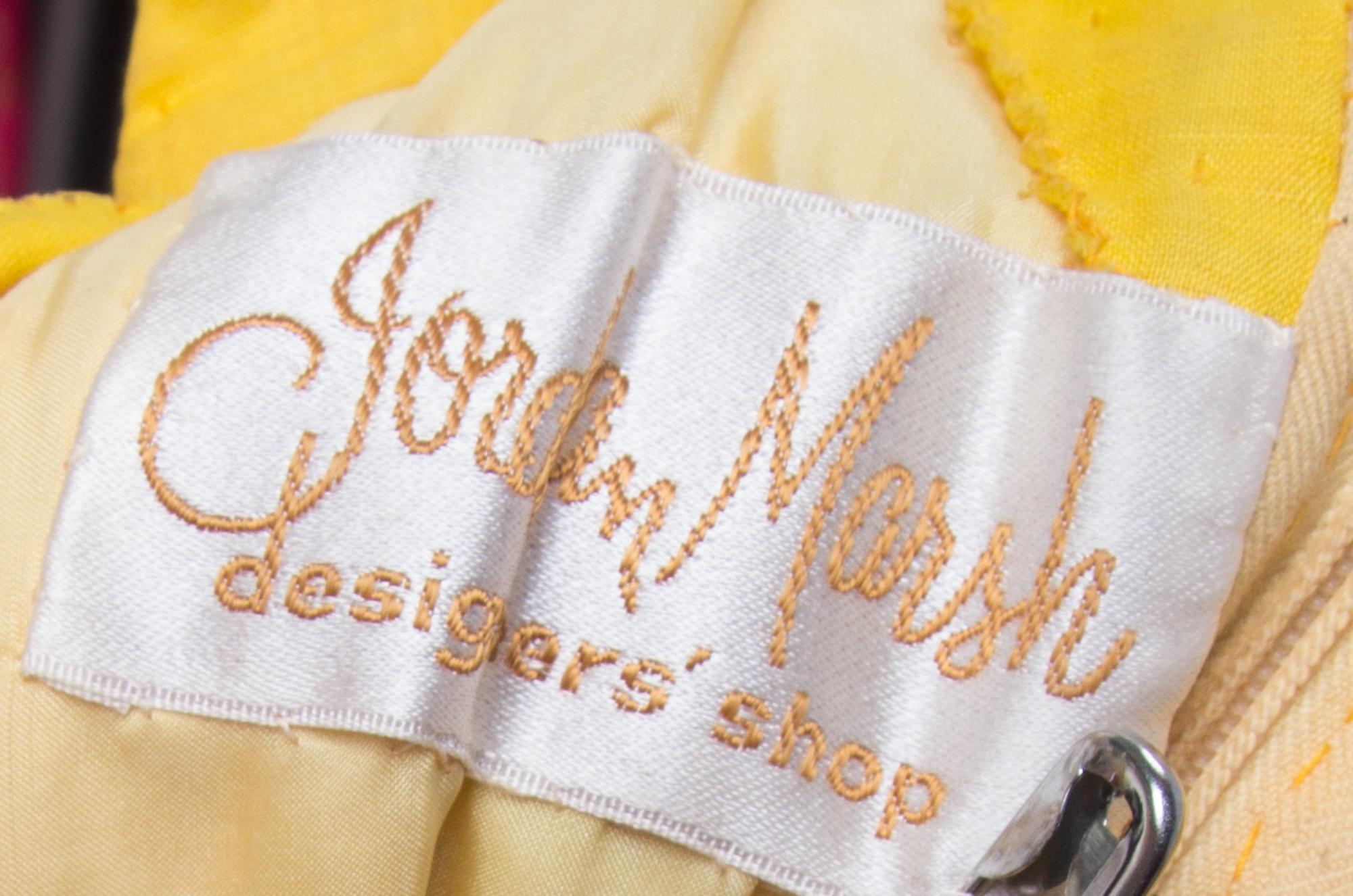 A Sybil Connolly Yellow Silk Sleeveless Gown, Size 8.