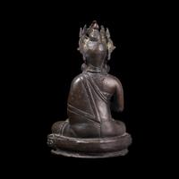 A Chinese Patinated Bronze Boddhisattva, Probably Qing Dynasty 或爲清 銅觀音坐像