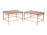 A Pair of Tommy Parzinger Style Mid Century Walnut Low Tables — 20TH CENTURY