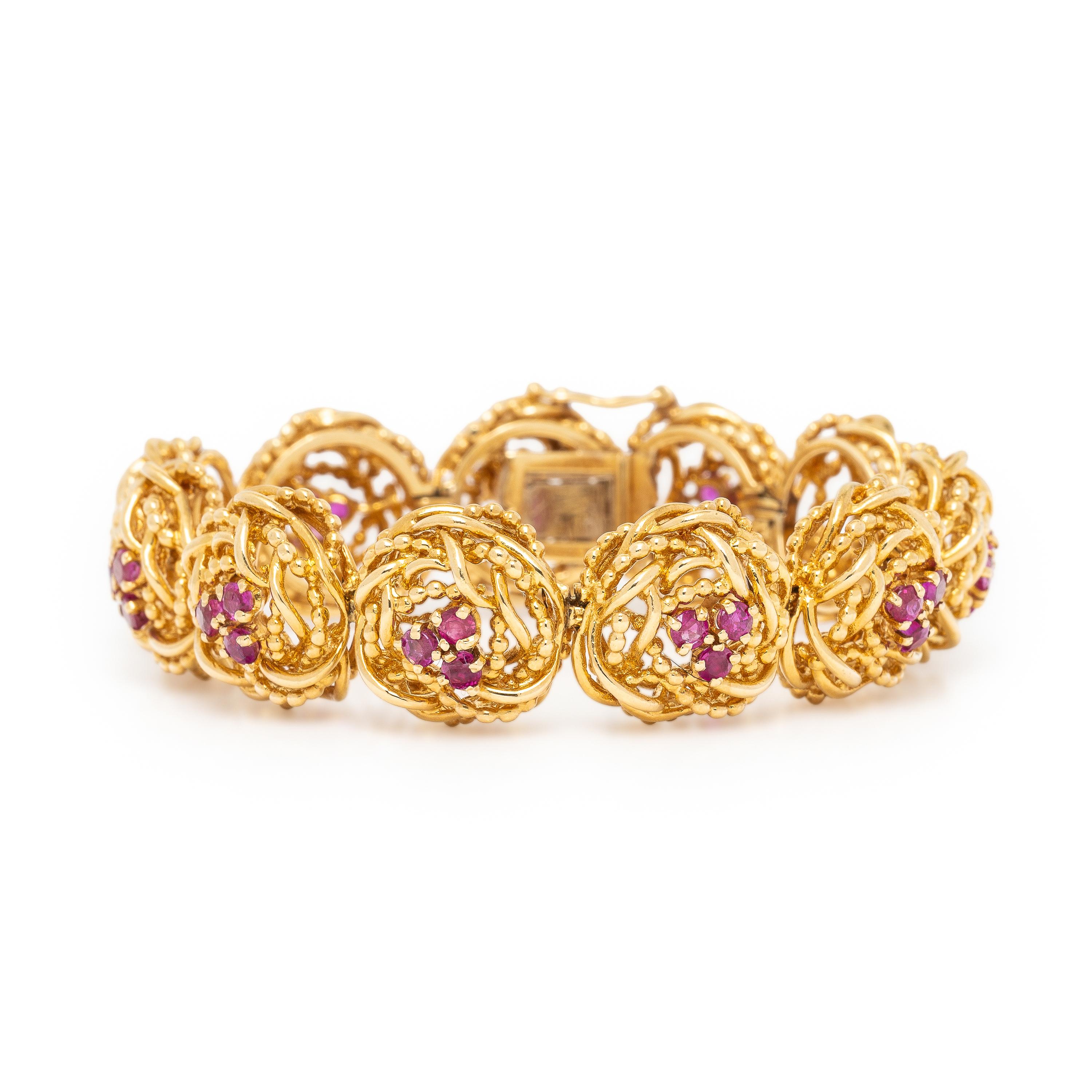 Tiffany & Co., Yellow Gold and Ruby Bracelet