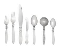 A Georg Jensen Cactus Silver Flatware Service