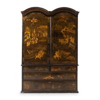 A William and Mary Green-Japanned Clothes Press