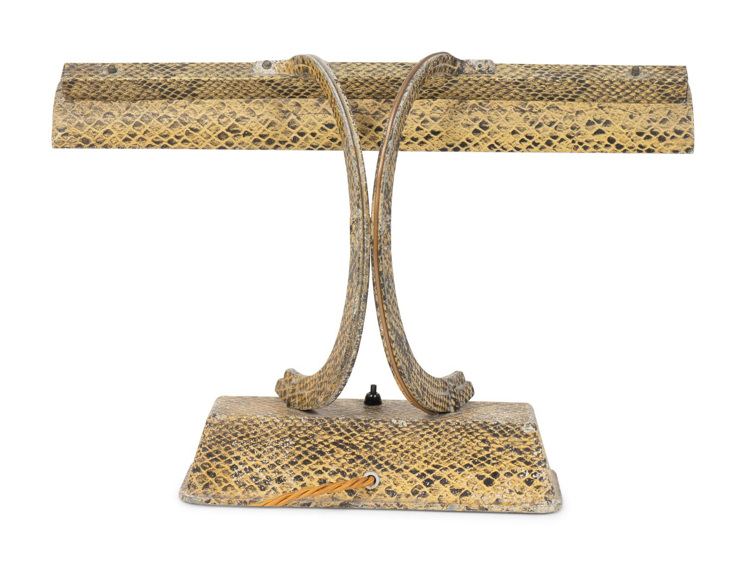 A Claude Lumiere Faux Snakeskin Desk Lamp — 20TH CENTURY