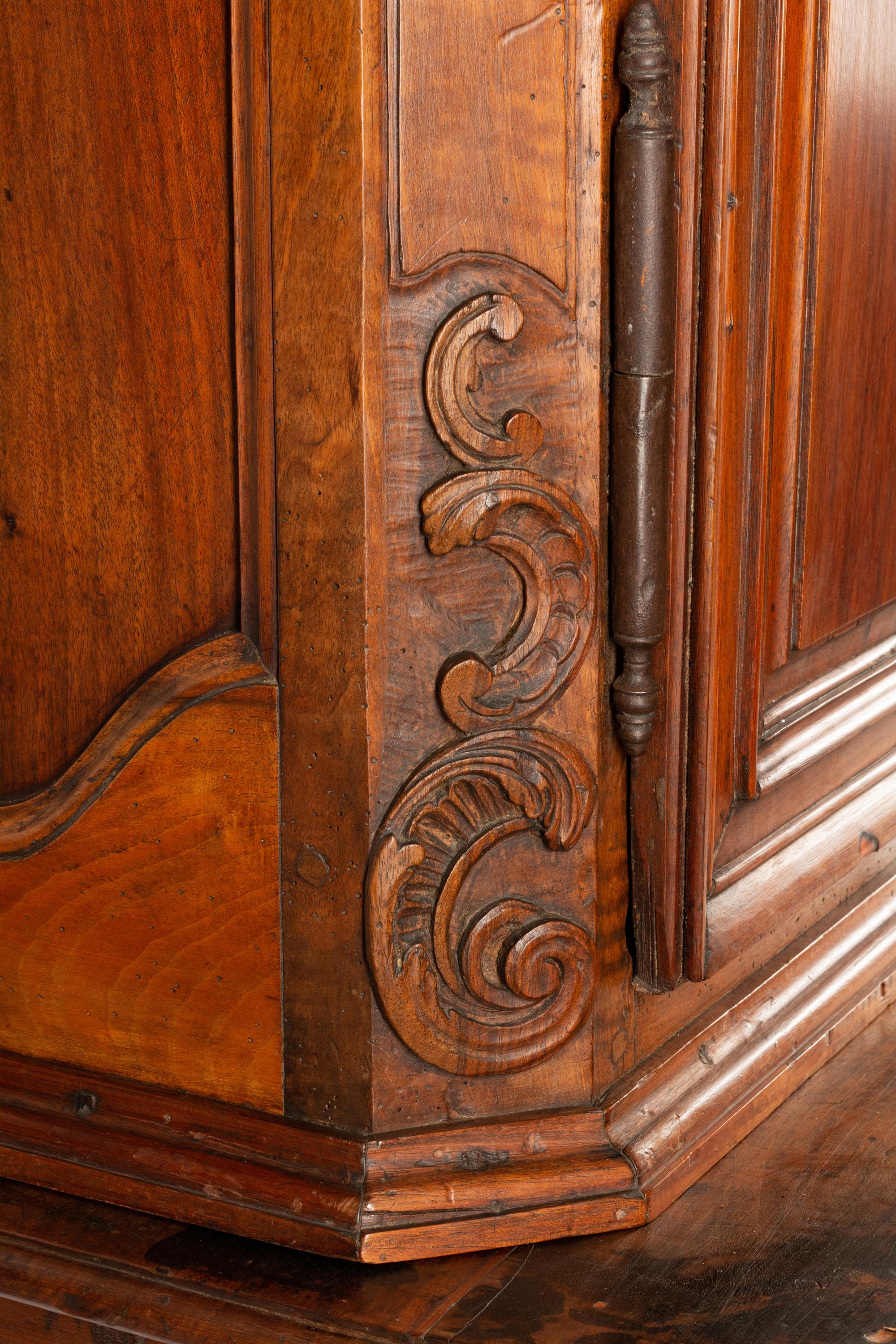 A French Walnut Buffet à Deux Corps