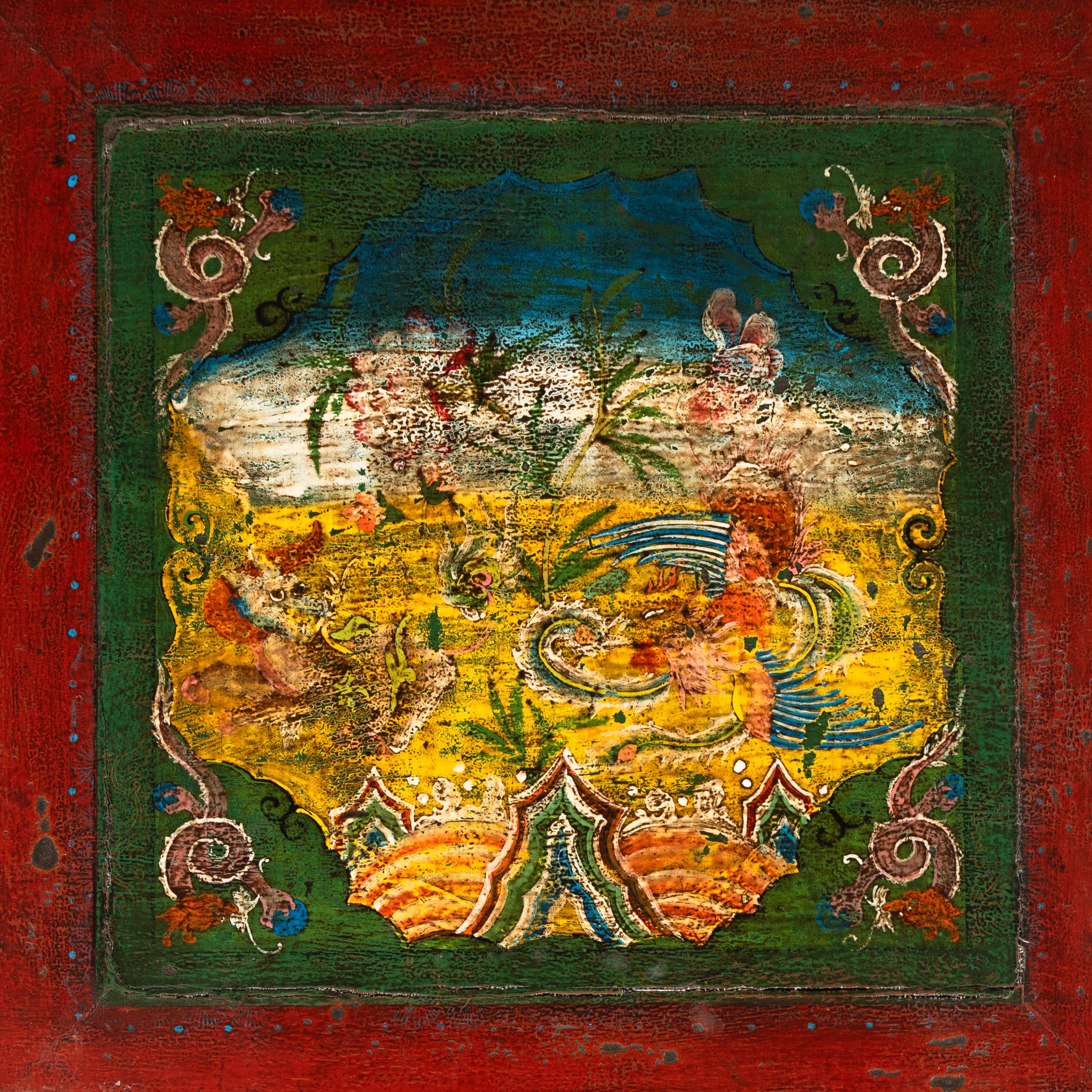 A Tibetan Polychrome Painted Table