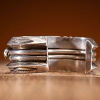 Mark Chee (Dine, 1914-1981) Heavy Silver and Lone Mountain Turquoise Cuff Bracelet