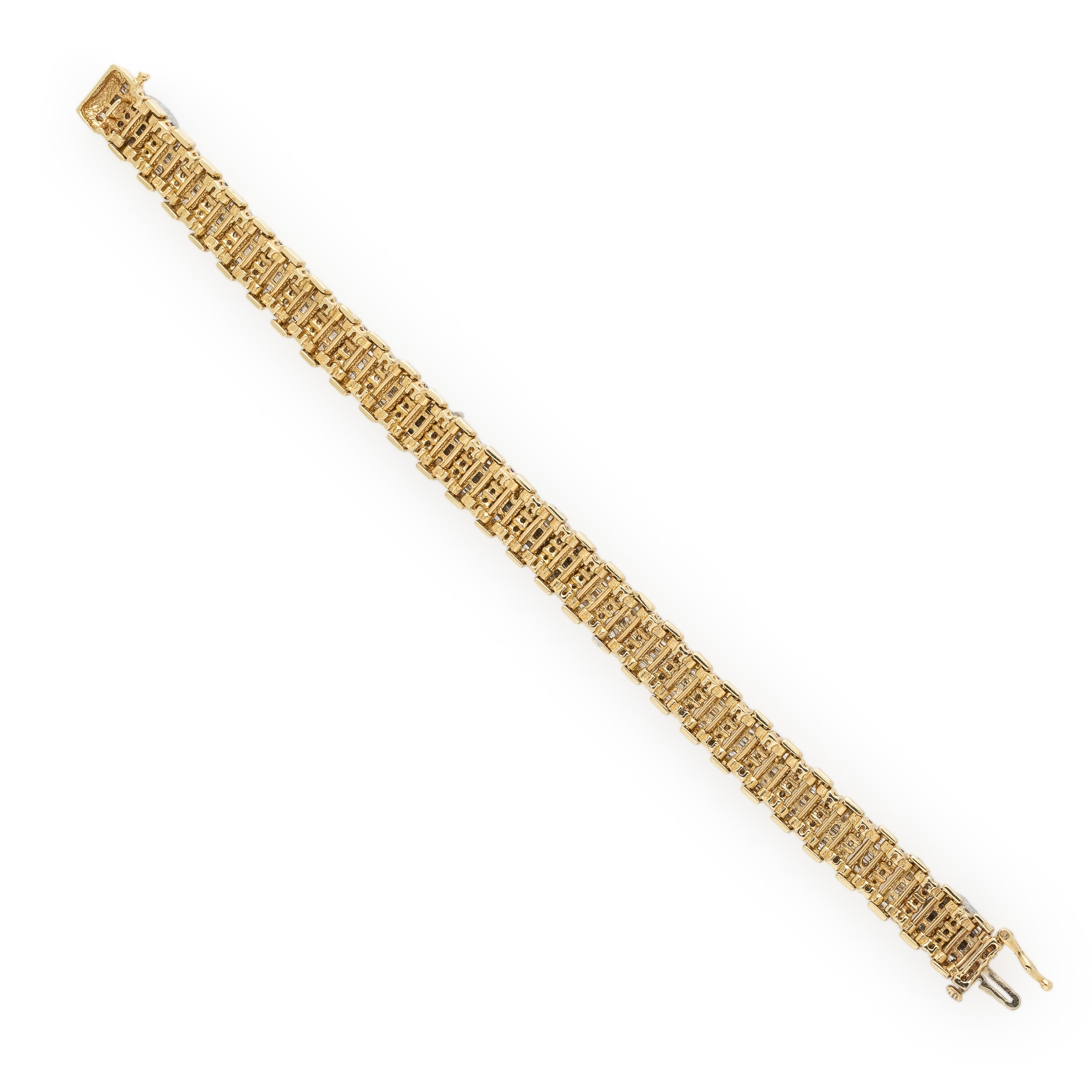 Yellow Gold, Diamond, and Colored Diamond Bracelet
