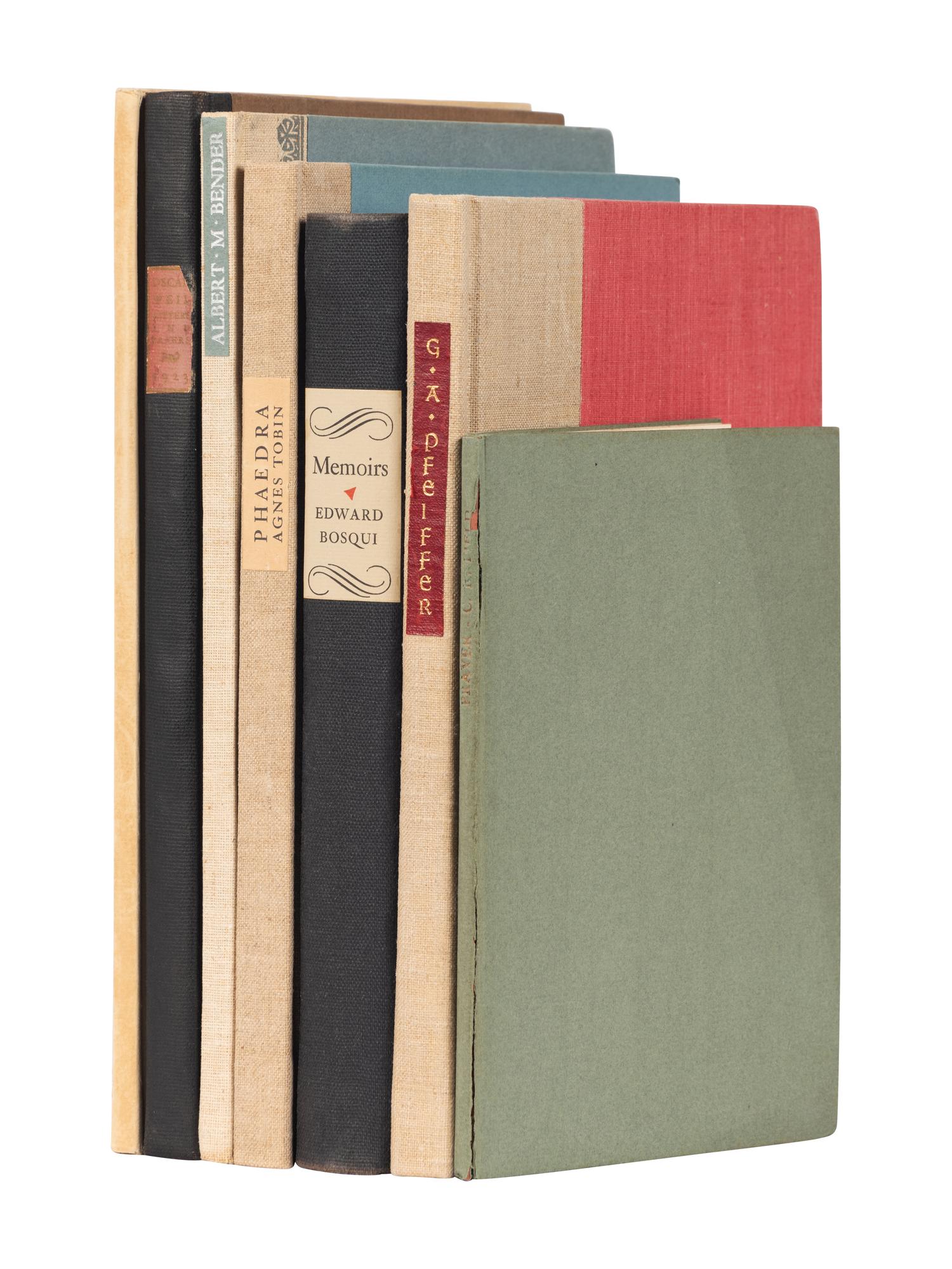 [GRABHORN PRESS - MEMIORS]. A group of 7 works printed by the Grabhorn Press, comprising:
