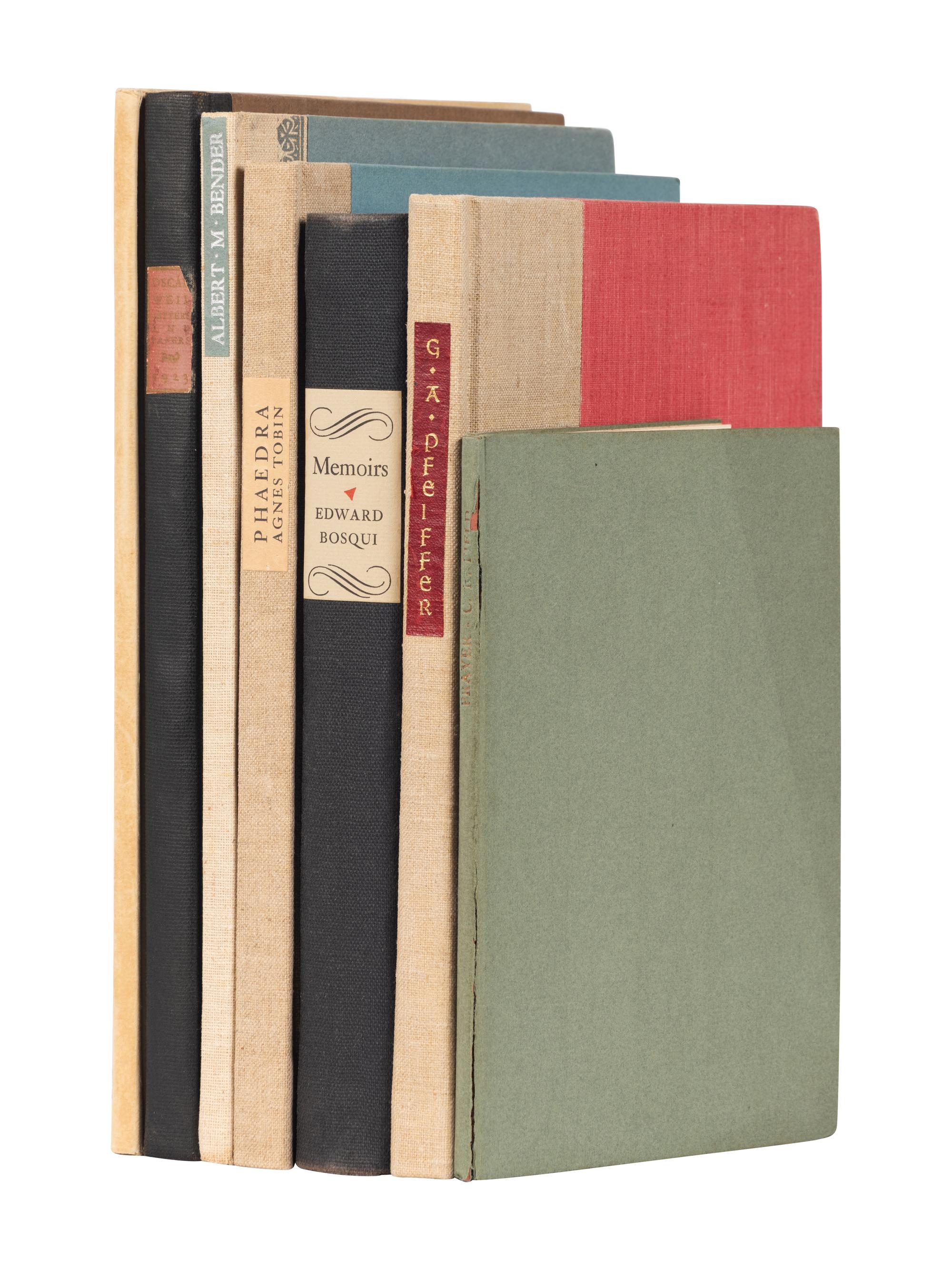 [GRABHORN PRESS - MEMIORS]. A group of 7 works printed by the Grabhorn Press, comprising: