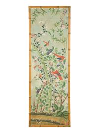 Three Chinoiserie Wall Paper Panels — 19th/20th Century