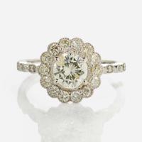 A Diamond and 18K White Gold Ring