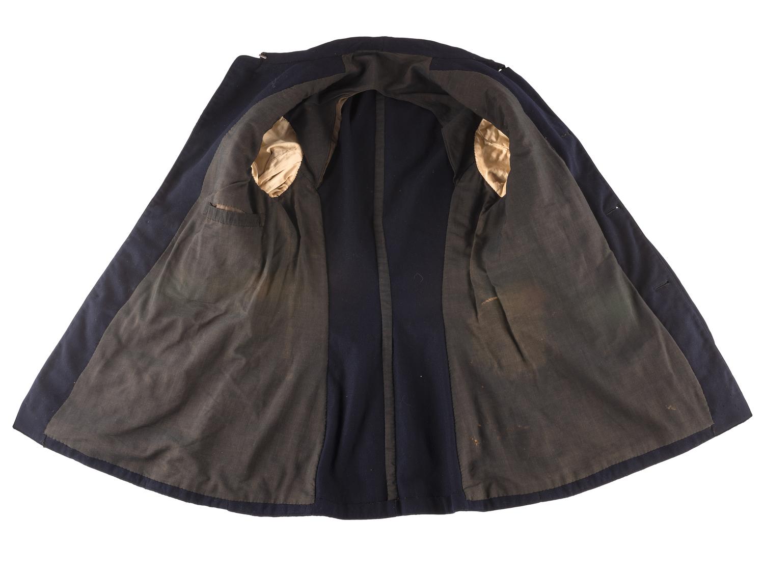 [CIVIL WAR]. Private purchase officer's sack coat, kepi, and carpet bag identified to Lieutenant Albert C. Sparks, Co. B, 37th Massachusetts Volunteers.