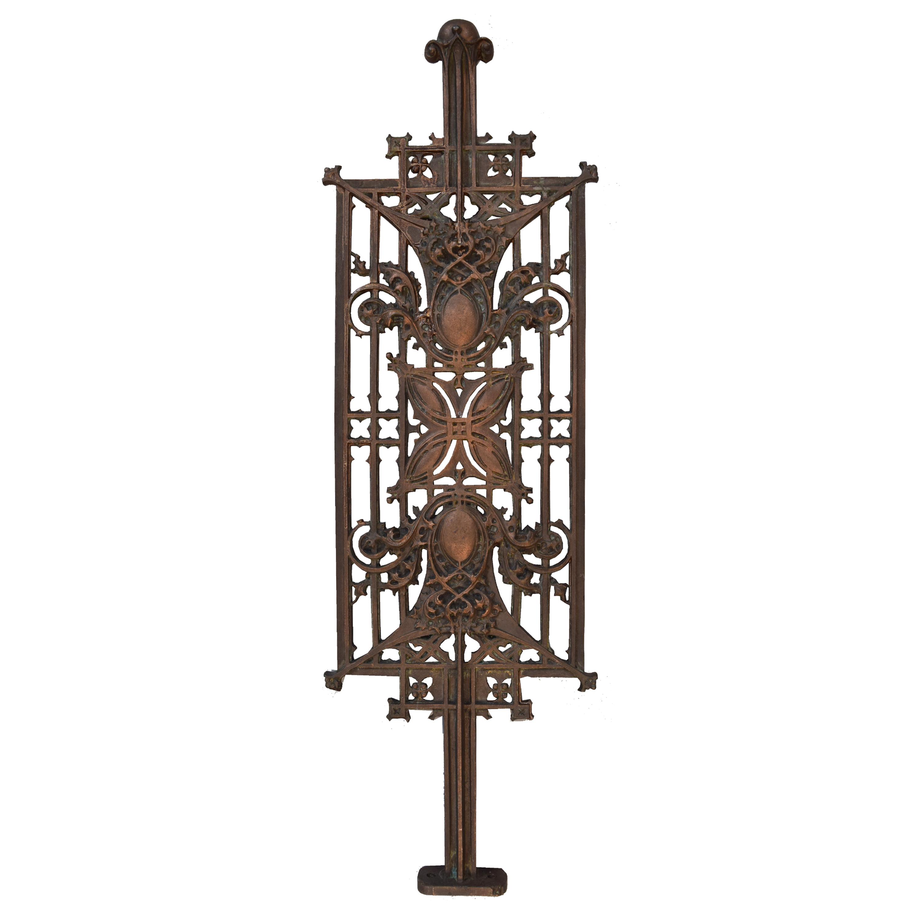 A Sullivan Designed Copper Over Iron Stair Baluster from Schlesinger and Mayer Department Store 10" W x 1" D x 31" H — United States, 1899