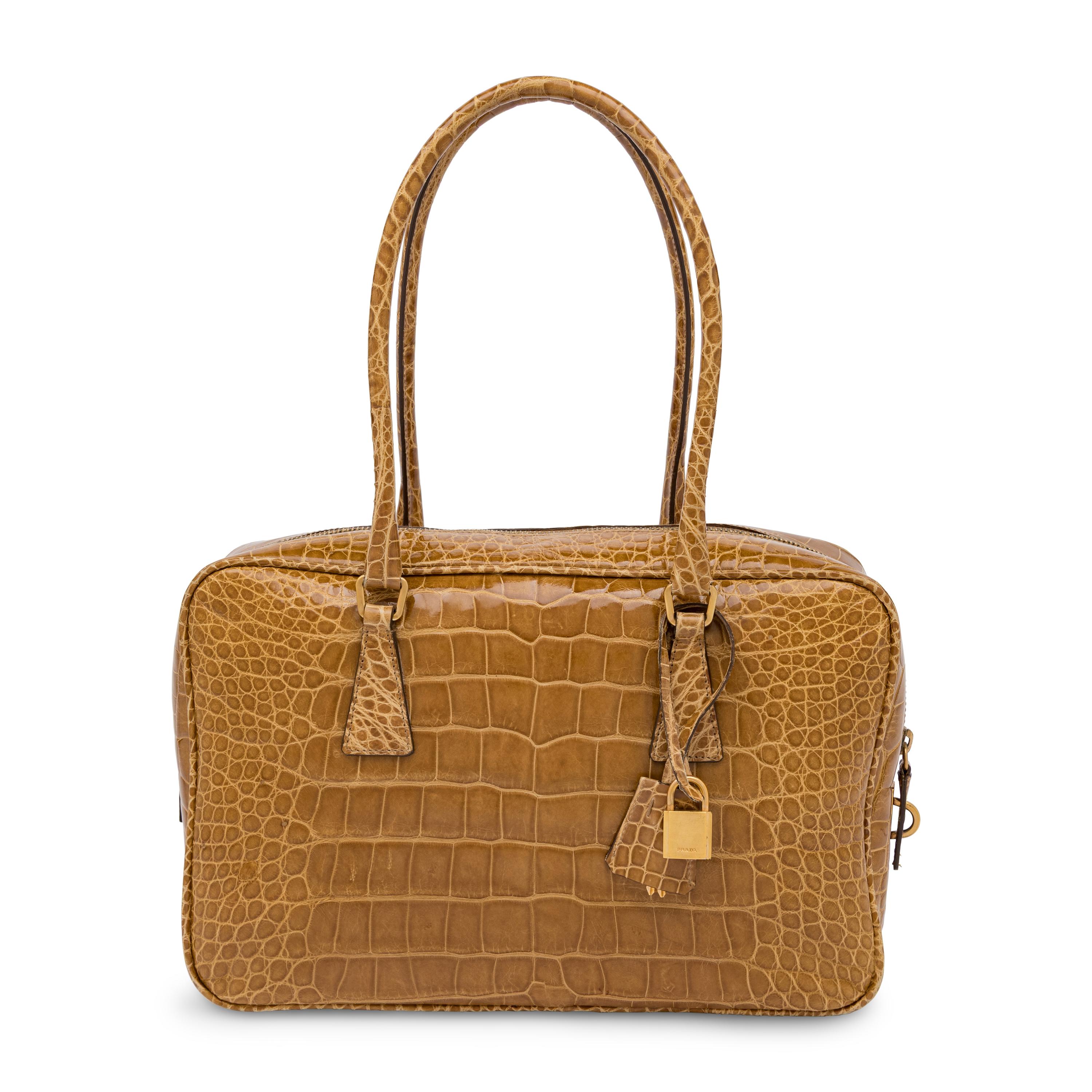 Prada, Tan Crocodile Handbag
