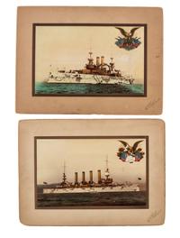 [PHOTOGRAPHY - MILITARY & TRANSPORTATION]. A group of 5 turn-of-the-century and WWI-era photographs and artworks.