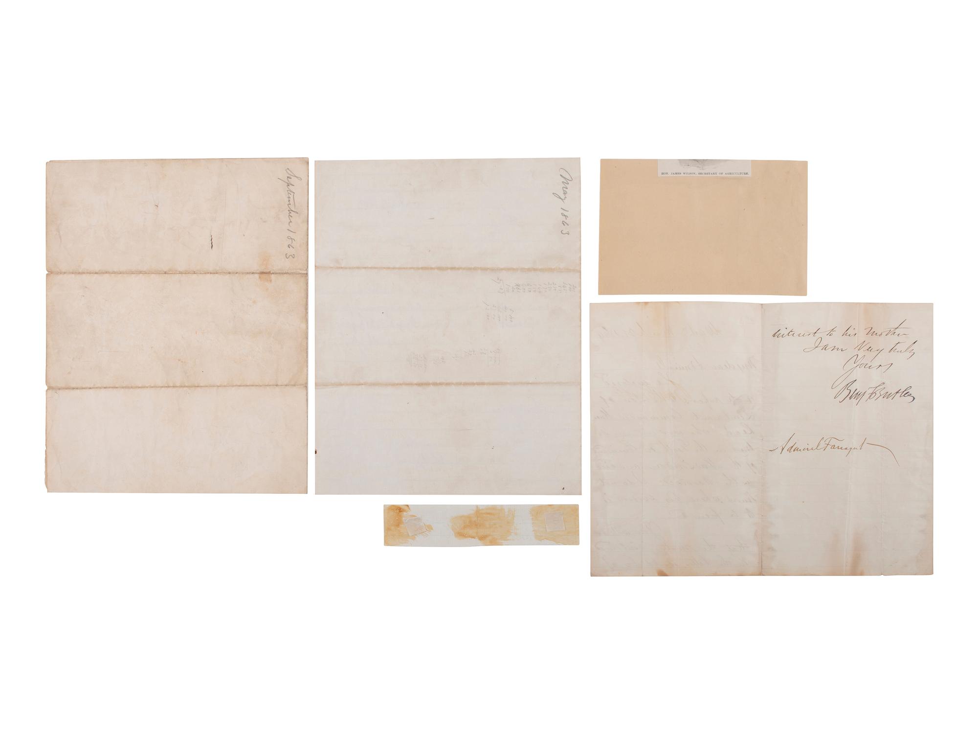 [CIVIL WAR] -- [NAVY]. US Navy signatures. [With:] Benjamin Butler ALS to Admiral Farragut.