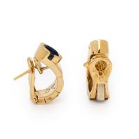 CHANEL, SAPPHIRE AND YELLOW GOLD 'MATELASSÉ' EARRINGS