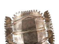 Zuni Sterling Silver and Coral Cluster Cuff Bracelet