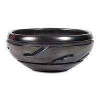 Carved Blackware Pottery Bowl, with Avanyu
