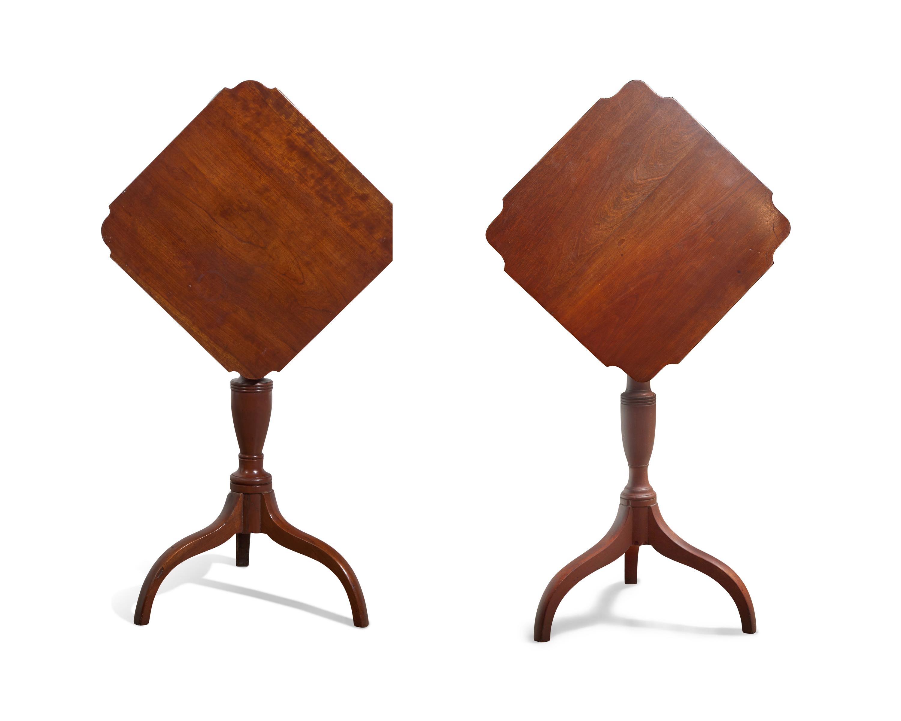 Two Federal Cherry Candlestands