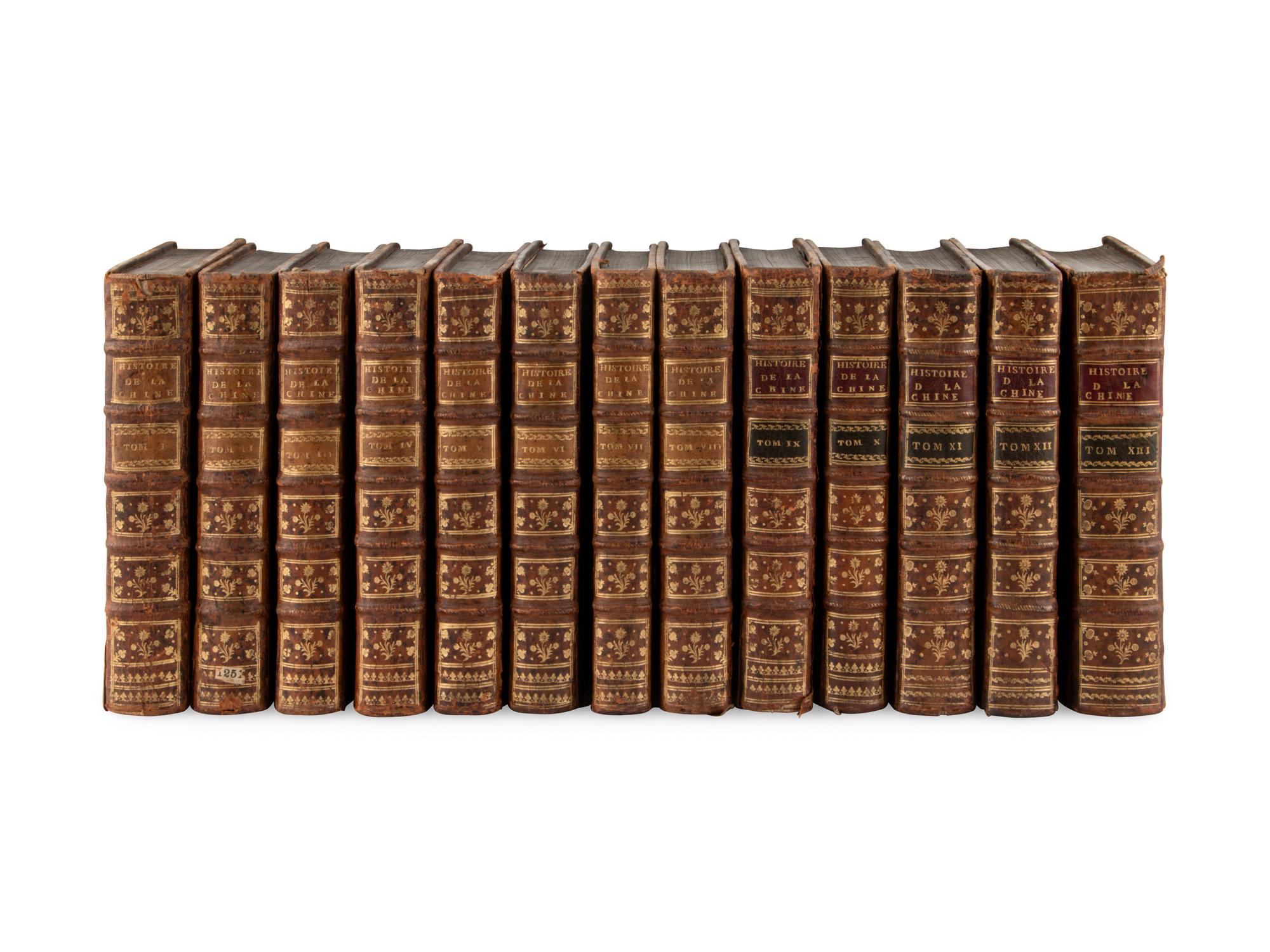MAILLAC, Joseph Anne Marie de Moyriac de (1669-1748). Histoire Generale de la Chine, ou annales de cet empire; traduites du Tong-Kien-Kang-Mou . Paris: Pierres and Clousier, 1777-1783.