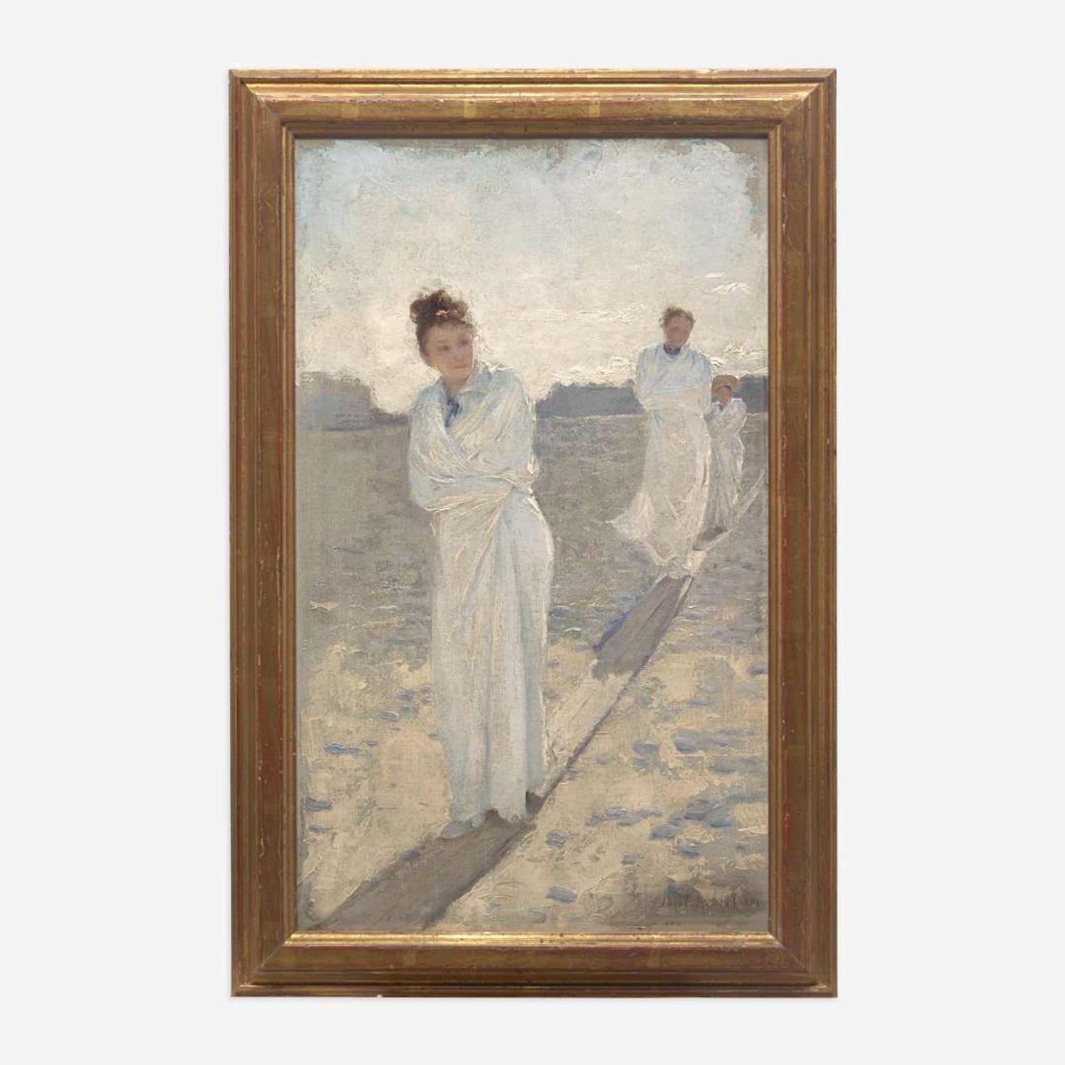Albert Aublet (French, 1851–1938) Three Girls on a Beach