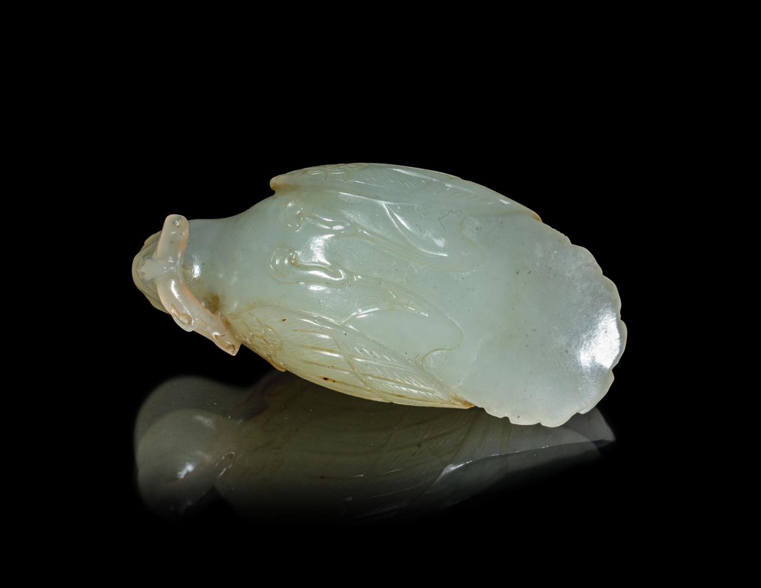 A Chinese Carved Jade Figure of a Bird
