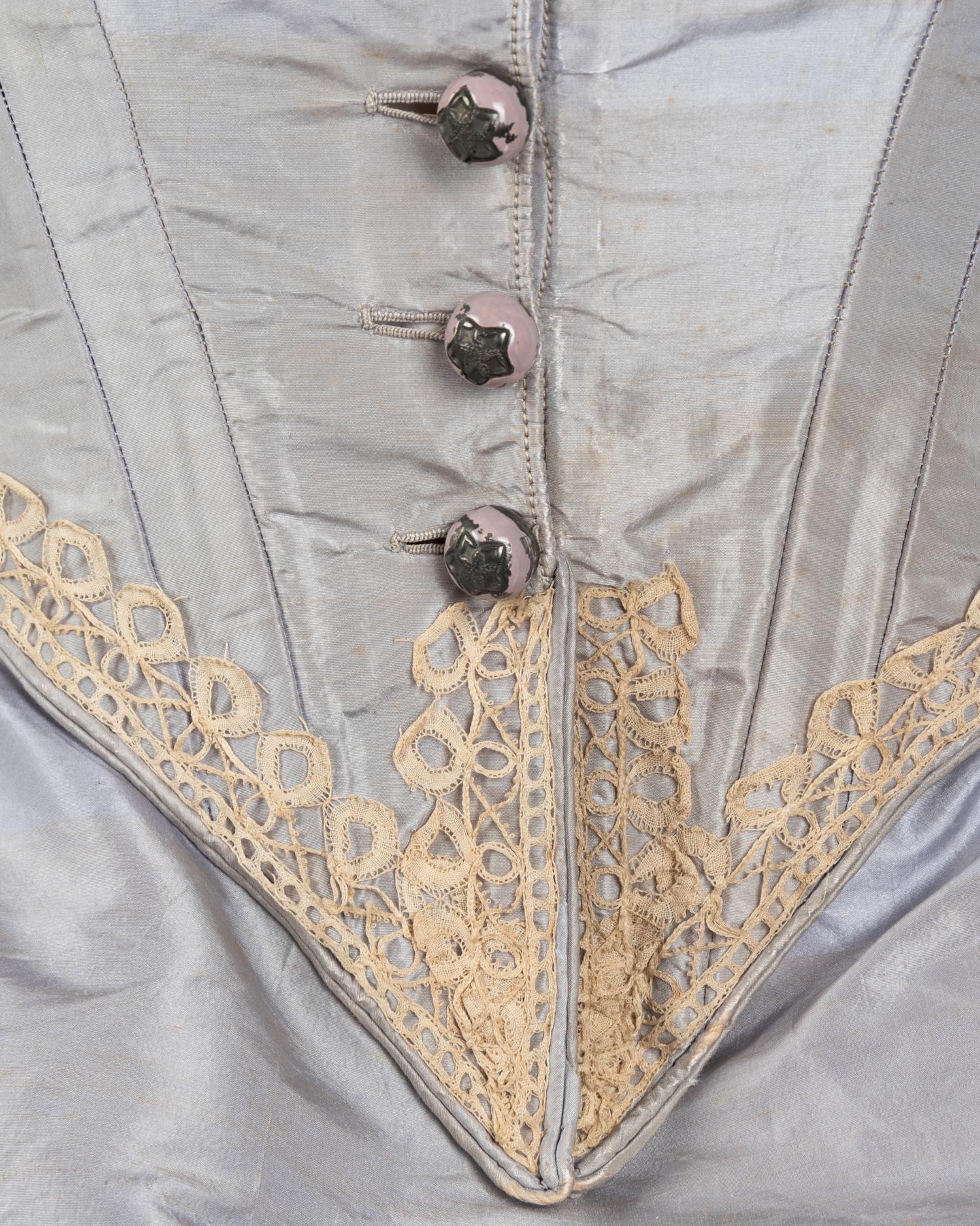 Silk Taffeta Three Piece Dress, 1870s