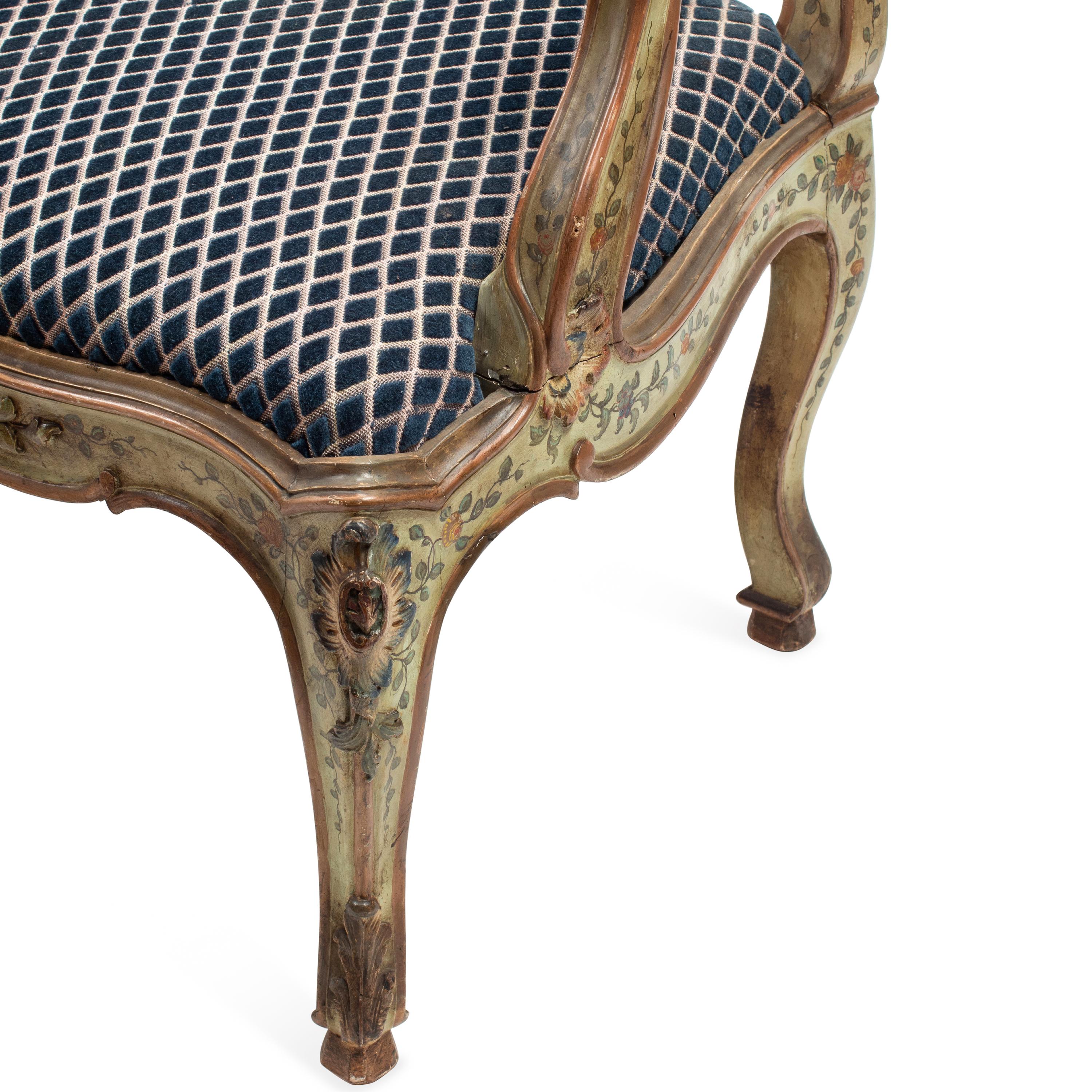 A Pair of Venetian Painted Armchairs