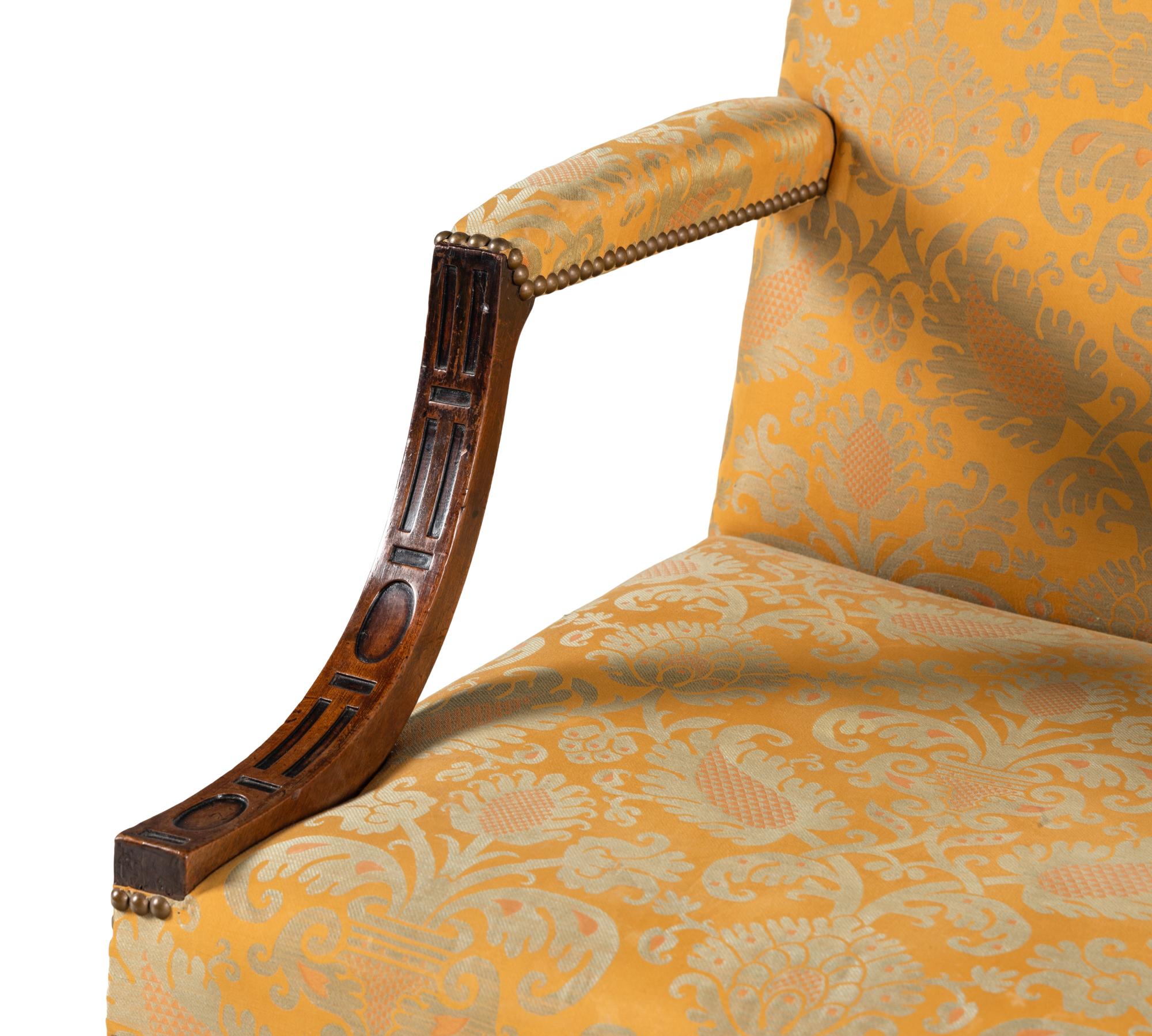 A George III Mahogany Library Chair