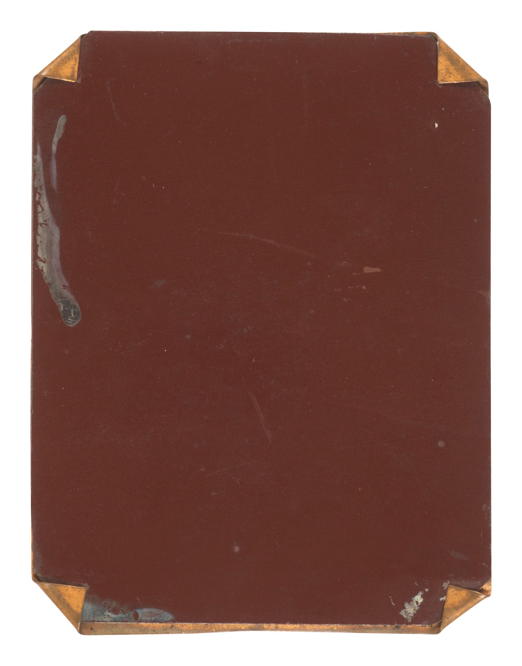 [CIVIL WAR]. Quarter plate tintype portrait of a soldier wearing a stable frock.