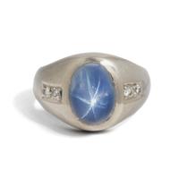 STAR SAPPHIRE AND DIAMOND RING