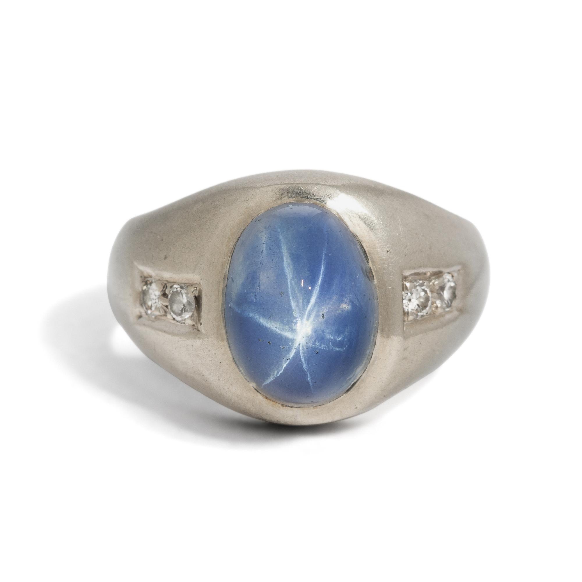 STAR SAPPHIRE AND DIAMOND RING