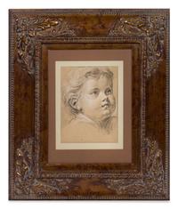 Joseph Francois Ignace Parrocel, (French, 1704-1781), Study of a Head of a Putto