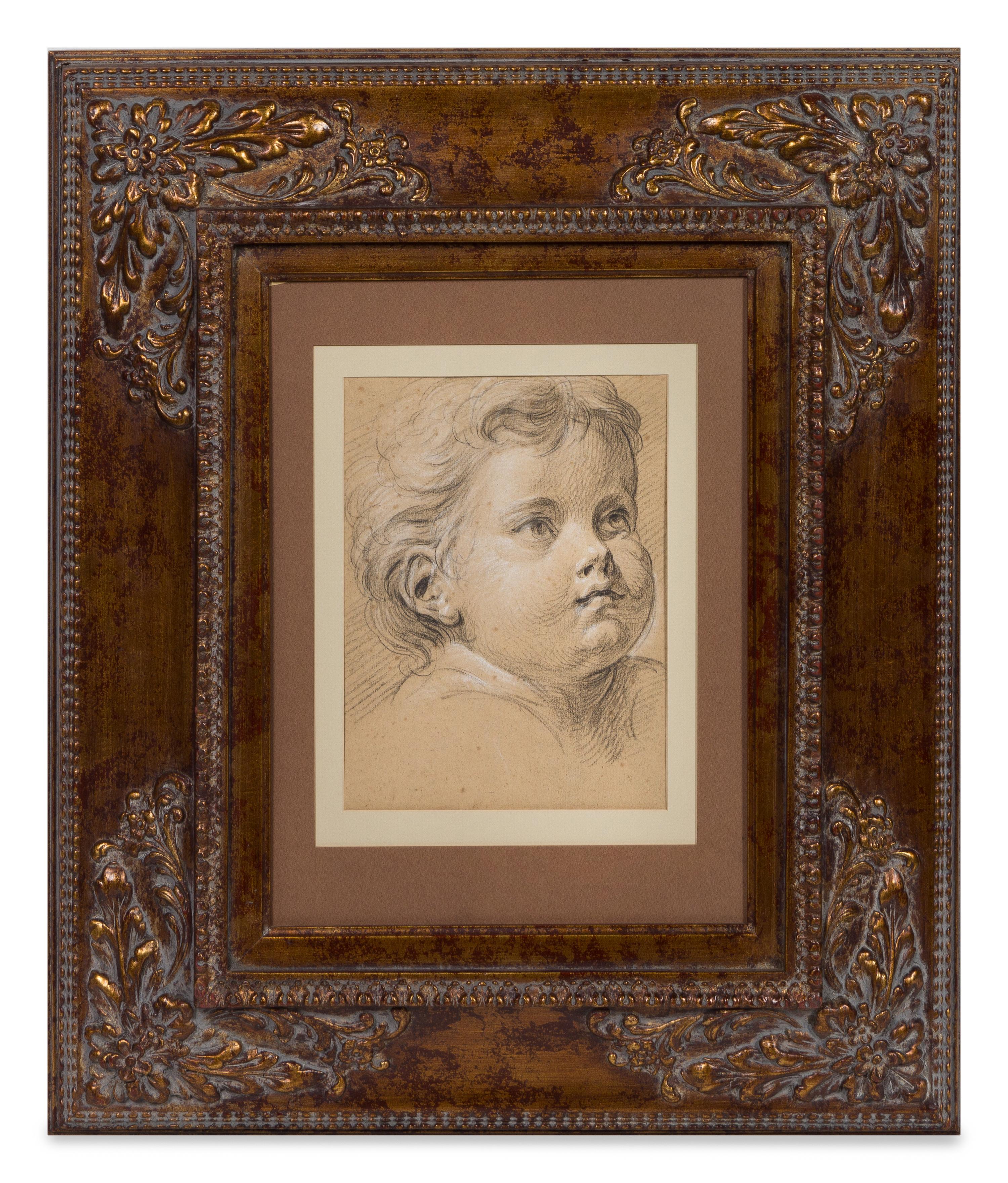 Joseph Francois Ignace Parrocel, (French, 1704-1781), Study of a Head of a Putto