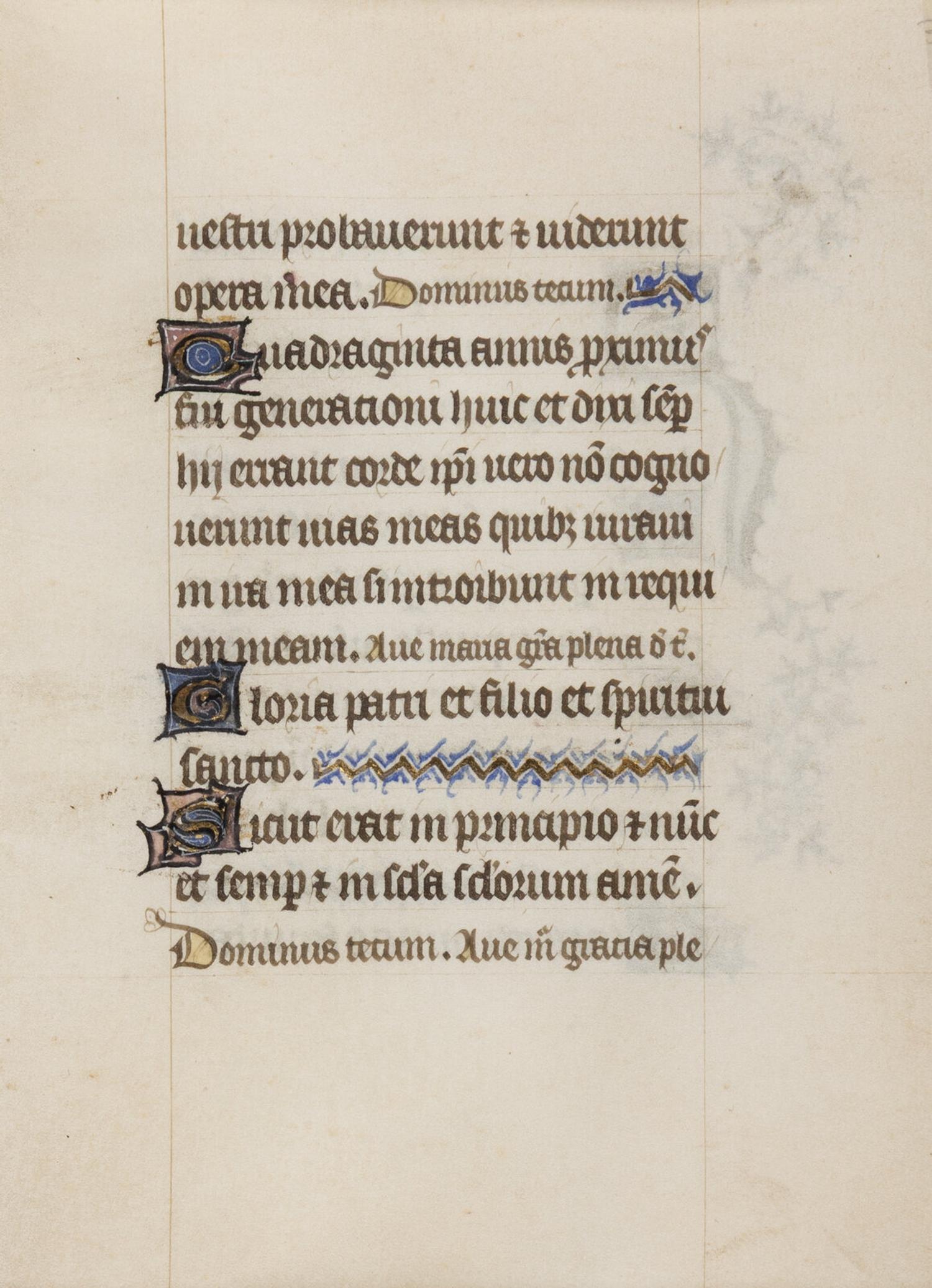 FOUR ILLUMINATED LEAVES FROM ASSORTED BOOKS OF HOURS FROM FRANCE, ITALY, AND THE NETHERLANDS