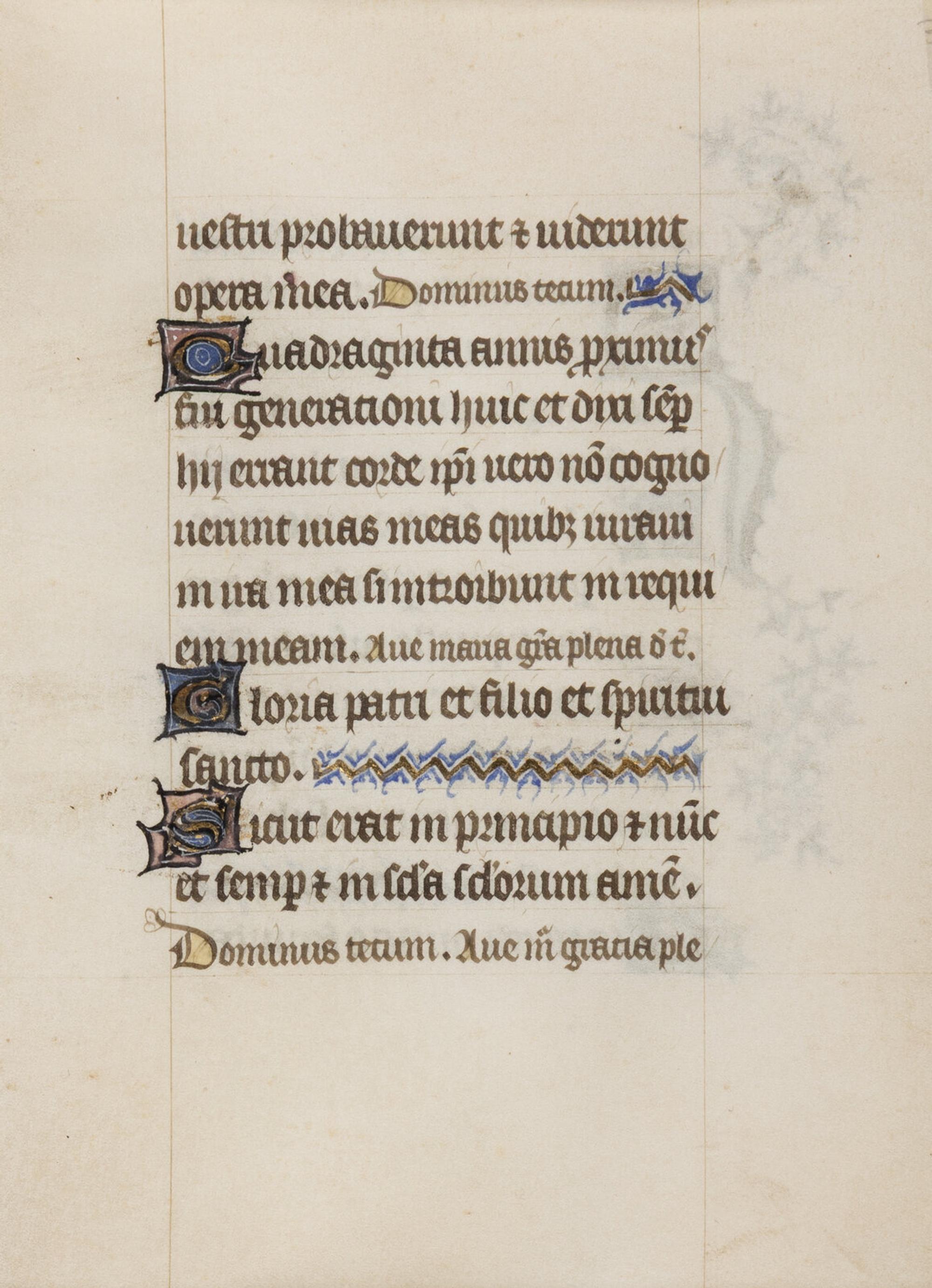 FOUR ILLUMINATED LEAVES FROM ASSORTED BOOKS OF HOURS FROM FRANCE, ITALY, AND THE NETHERLANDS