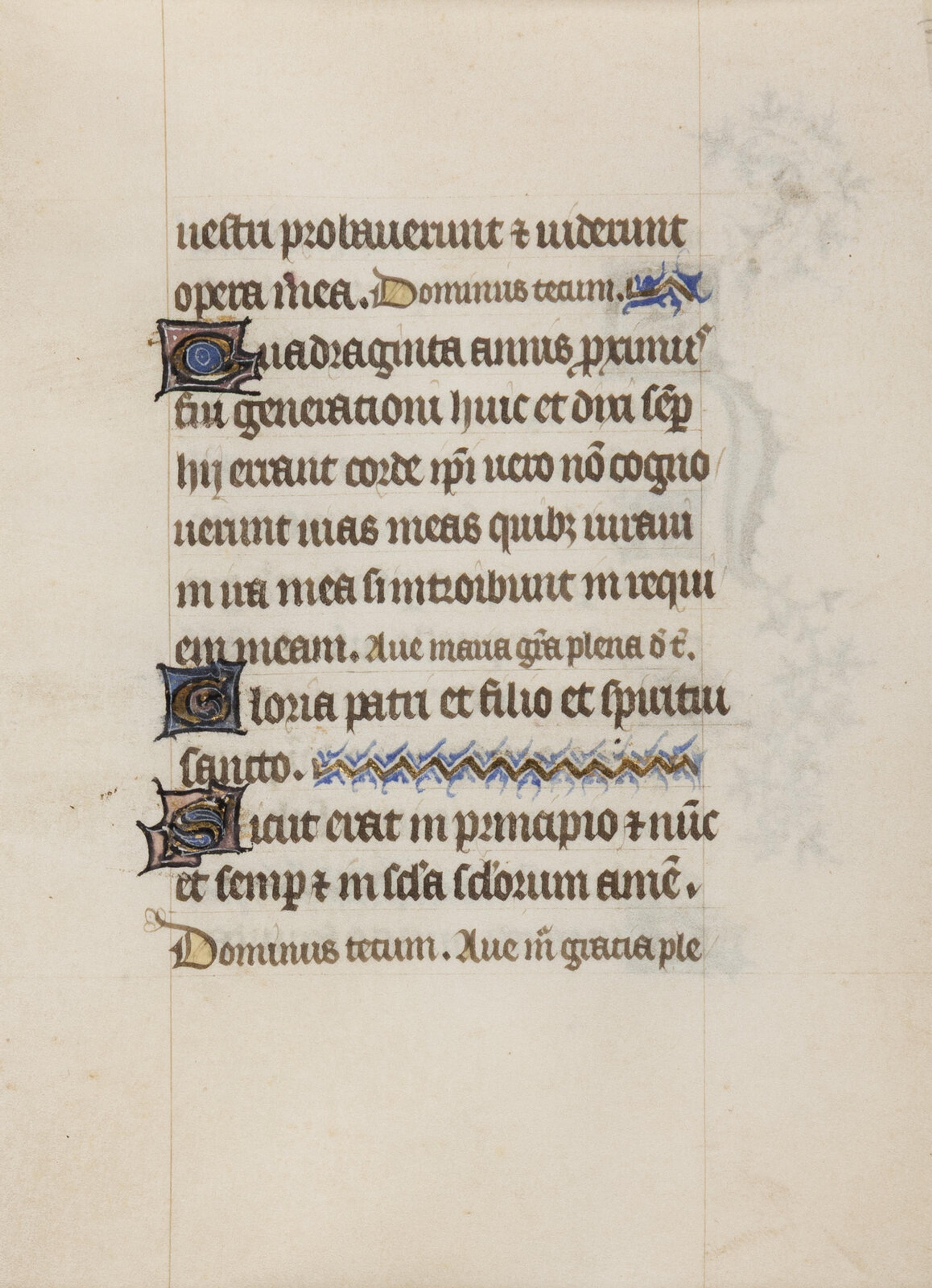 FOUR ILLUMINATED LEAVES FROM ASSORTED BOOKS OF HOURS FROM FRANCE, ITALY, AND THE NETHERLANDS