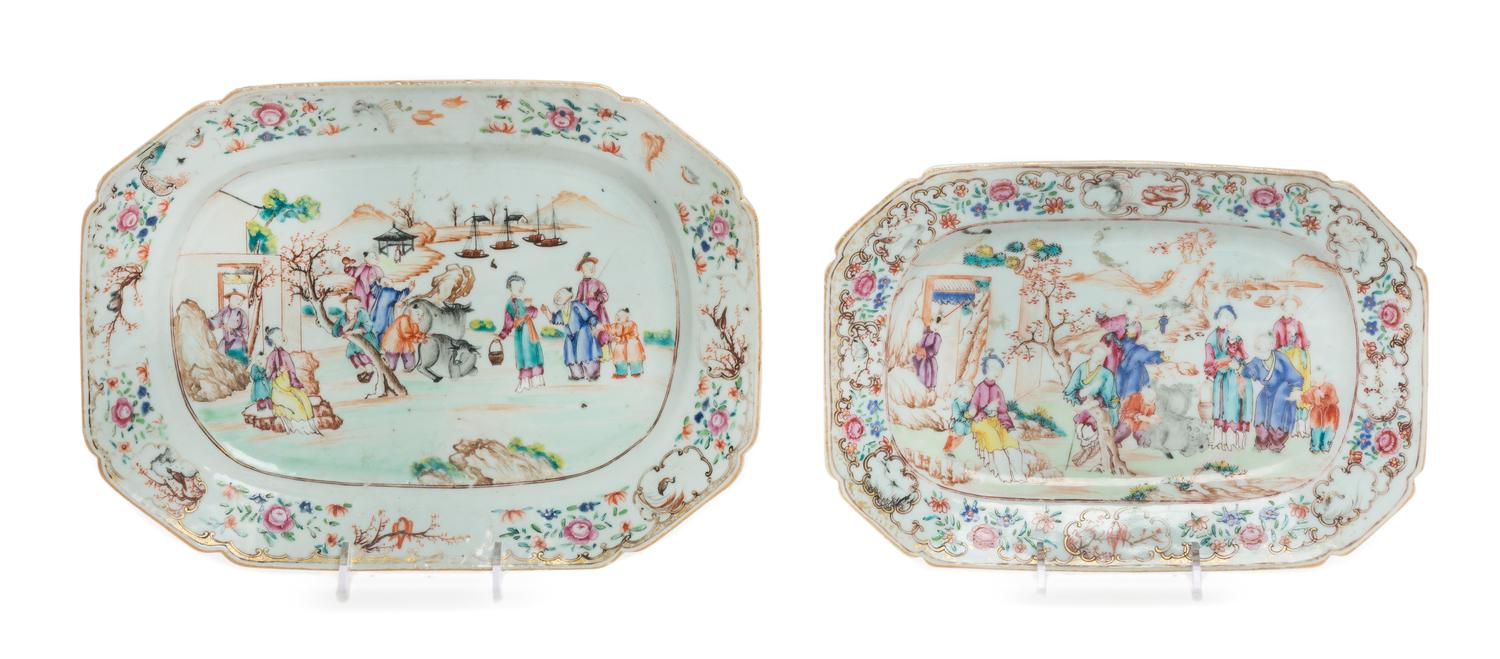 Two Chinese Export Porcelain Platters Width of wider 11 1/2 inches. — 18TH/19TH CENTURY