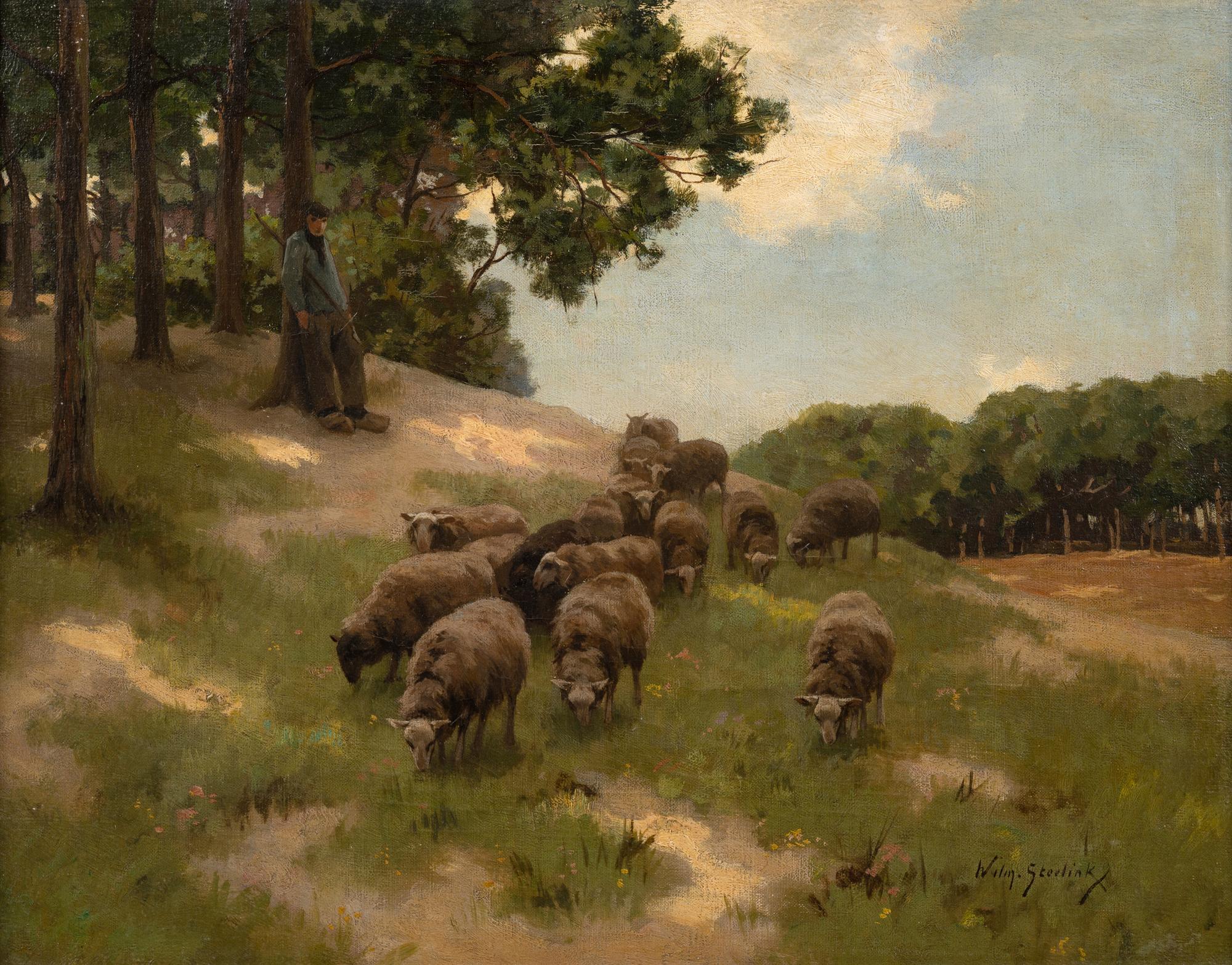 Shepherd with Flock