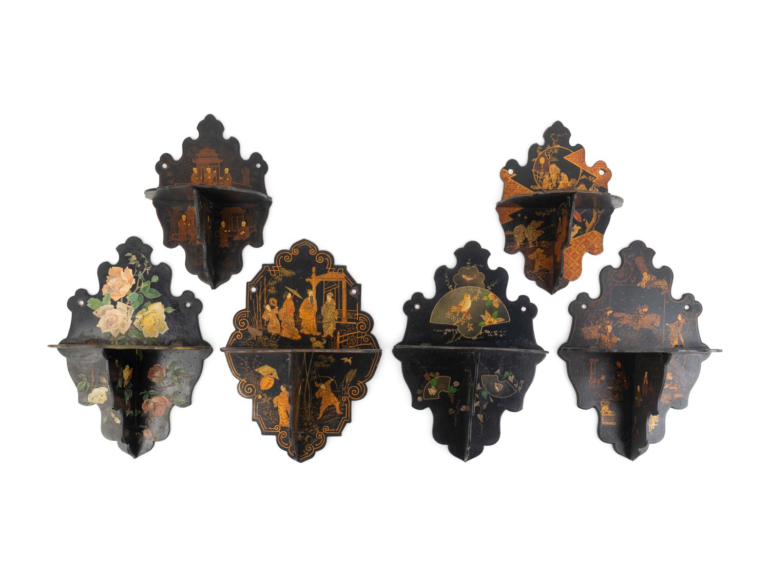 Six Japanese Lacquer Wall Brackets — EARLY 20TH CENTURY