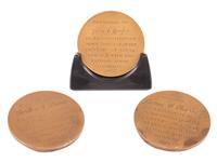 [MILITARIA]. Collection of over 75 late 19th-early 20th century medals, pinbacks, and souvenirs, with books and Civil War ephemera, including:
